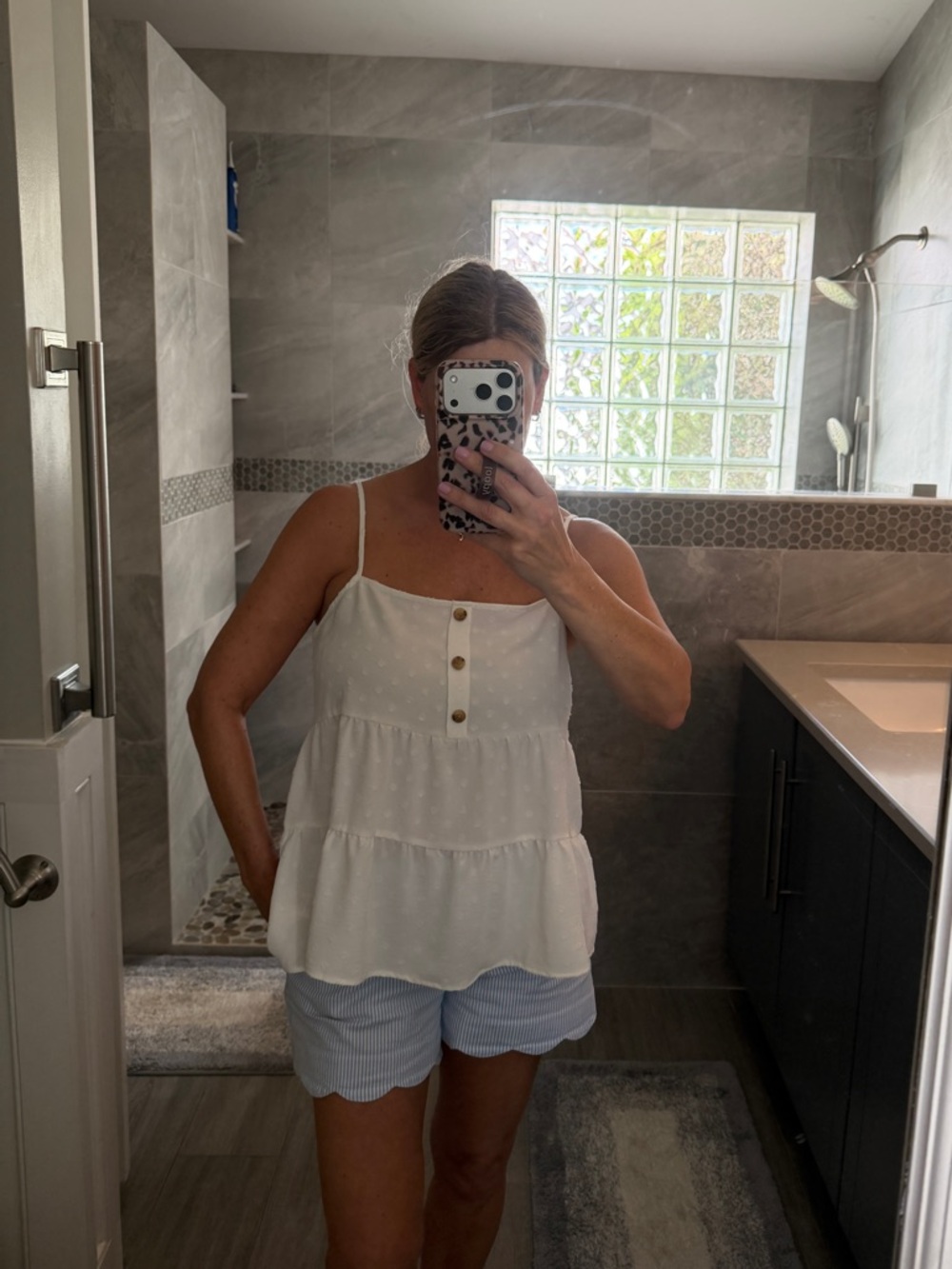 NWT Paper Crane White Tiered Tank Top
